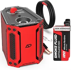 AutoLine Pro HyperSmoke™ Automotive Smoke Machine EVAP Vacuum Leak Tester – Adjustable Pressure – OEM Approved Smoke Fluid – Built-in Air Compressor Motor - Includes Smoke