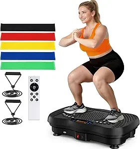 SEDOZIK Vibration Plate for Lymphatic Drainage with Bands Bluetooth, Black