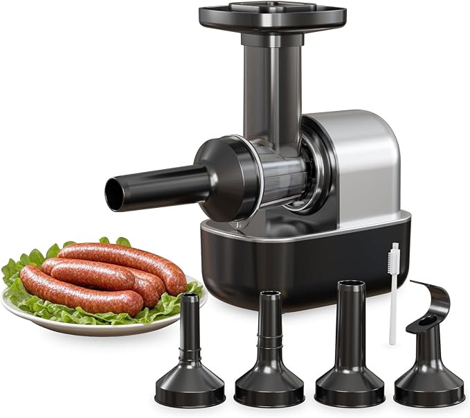 Electric Sausage Stuffer Machine with 3 Stuffing Tubes and 1 Meatball Tube