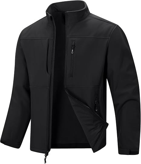 Men's Lightweight Softshell Jacket Fleece Waterproof Windbreaker