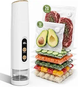 Handheld Vacuum Sealer for Food, Compact Cordless Sealer, 30 Reusable Bags