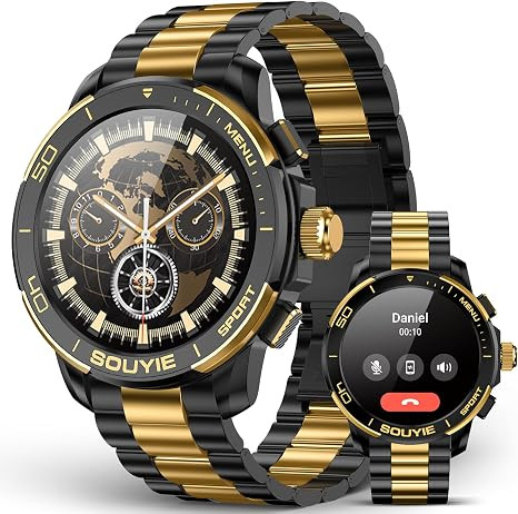 SOUYIE SW-7 Lux Smart Watch for Men, 1.43" AMOLED, AI Voice, Bluetooth Call
