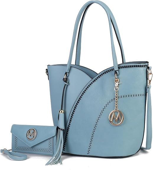 MKF Collection Tote Bag With Wristlet Wallet for Women,Vegan Leather Set Handbag Purse, Top-Handle 2 Pieces By Mia K
