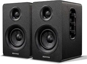Sanyun SW208 3" Active Bluetooth 5.0 Bookshelf Speakers, Built-in 24bit DAC