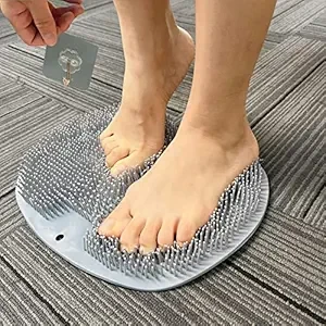 Shower Foot Scrubber Mat Back Washer Exfoliating Bath Wash Pad Wall Mounted Slip Suction Cups for Use in Cleaner