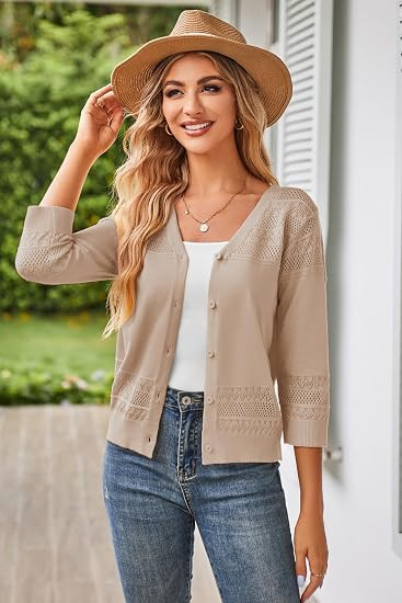 GRACE KARIN Women's Cropped Cardigans Lightweight Shrugs