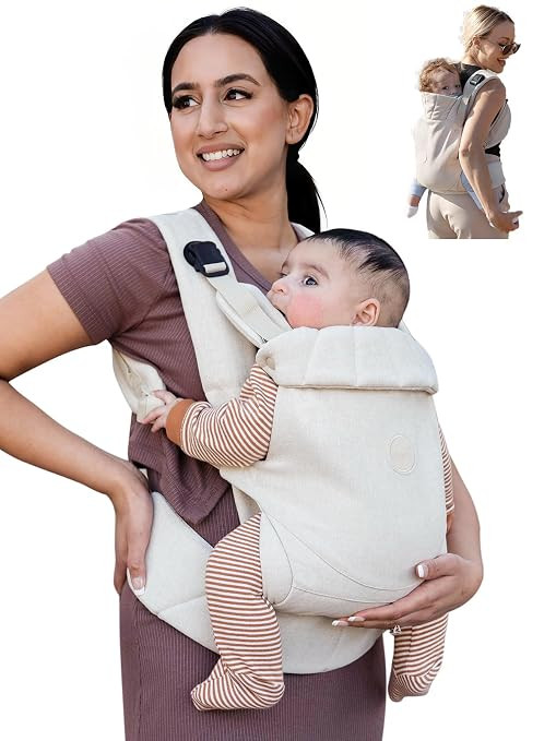 GROWNSY Baby Carrier, One-Click Release Clasp for Easy to Wear, Cozy Wraps Carrier Newborn to Toddler