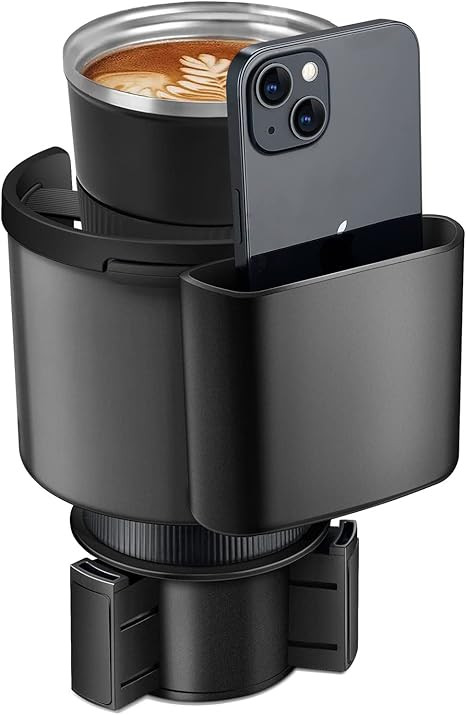 TYKOR Car Cup Holder Expander with Adjustable Base, Fits Bottles 16-46 OZ