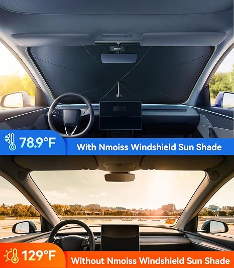 Window Shades for Car Windshield - Foldable Car Window Shades, 210T Reflective