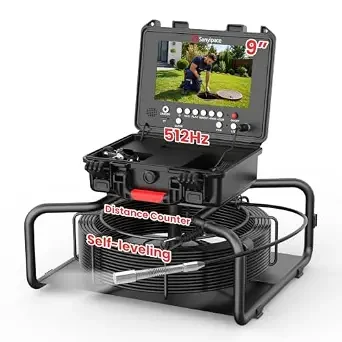 Sanyipace Inspection Camera with 512Hz Transmitter, Self-Leveling,7MM/66FT