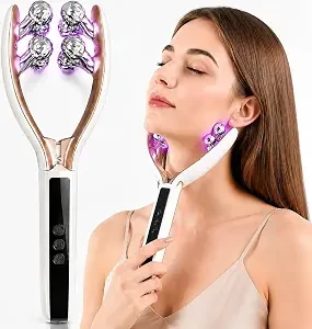 Face Massager Tool Microcurrent Device: Facial Sculpting Lymphatic Drainage Massager with Light Therapy for Enhanced Lift & Tighten